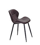 Стілець INVAR ЕК (Інвар) темно - коричневий кожзам на металевих ніжках, фото 3