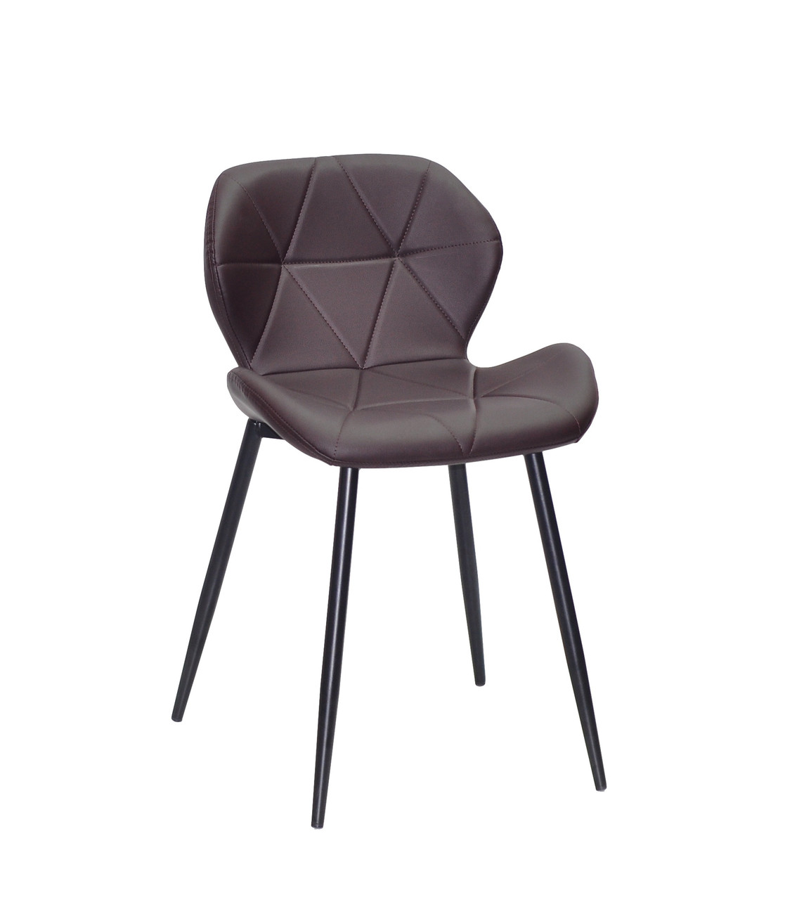 Стілець INVAR ЕК (Інвар) темно - коричневий кожзам на металевих ніжках, фото 1