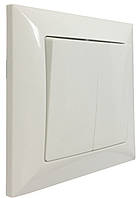 Вимикач двоклавішний білий 10А LUCCI ТМ LUMANO