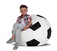 Детское бескаркасное кресло-мяч 70х70 (белый/черный) Oxford 600 Den