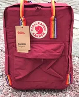 Рюкзак Fjallraven Kanken Classic Rainbow 16л бордо Топ качество