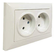 Розетка 2-я без заземлення біла 10А/16А LUCCI ТМ LUMANO