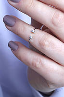 Фаланговое кольцо. Серебро 925°, родированное.