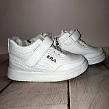 Кросівки білі на липучці збоку блискавка Н2952-3, фото 6