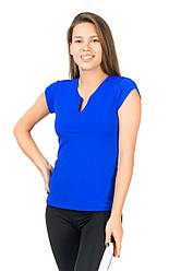 Спортивна футболка з V-подібним вирізом (40,42,44,46,48,50,52) жіноча футболка для спорту великий розмір