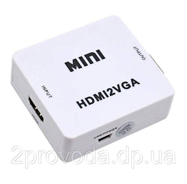 Конвертер відео HDMI to VGA c аудіо перехідником