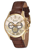 Класичний годинник зі шкіряним ремцем. Золотий класичний годинник із ремінцем. Часы Guardo S8071GS