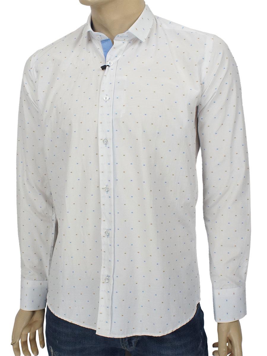 Біла чоловіча сорочка Negredo 1072 NDS 01 з дрібним принтом, фото 1
