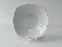 Салатник білий керамічний квадратний Миска для перших страв Тарілка супова 12 шт в упаковці 600 мл