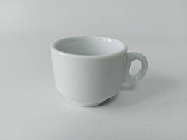 Чашка кавова керамічна біла без блюдця для кави Надія в упаковці 12 штук D 6 cm H 4,5 cm 80 мл