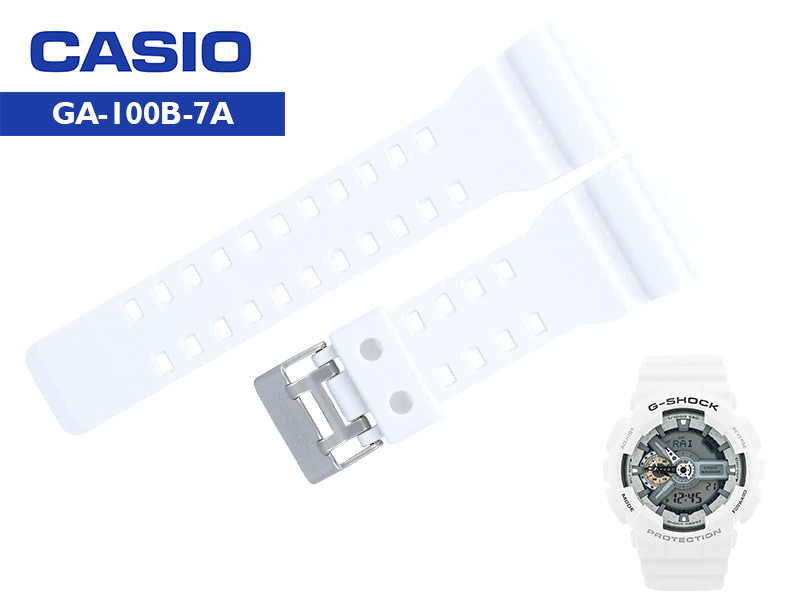 Ремінці Casio G-Shock GA-100B-7A WHITE