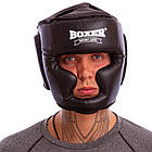 Шолом боксерський із повним захистом Boxer 2036 розмір M Black, фото 4
