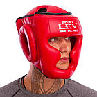 Шолом боксерський із повним захистом Lev 4294 розмір M Red, фото 4