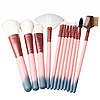 Набір кісточок для макіяжу в тубі ,12 шт., рожево-голубі. Кисті для макіяжу., фото 4