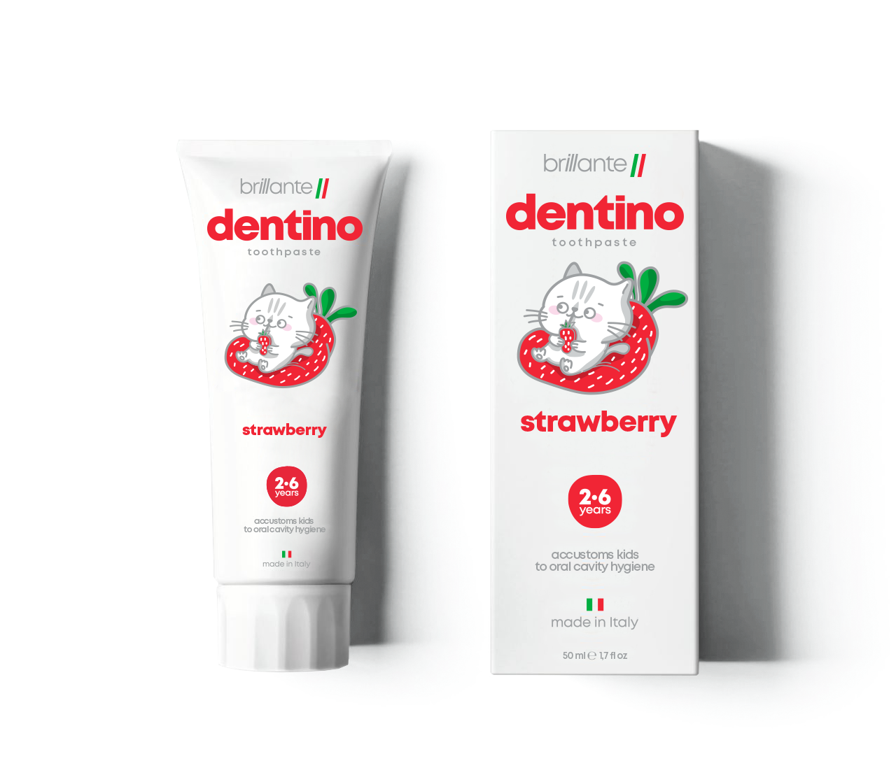 Зубна паста-гель dentino Strawberry Kids (2-6 років), 50 мл