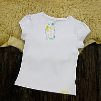 Детская футболка белая со сборками на рукавах Five Stars KD0461-128р