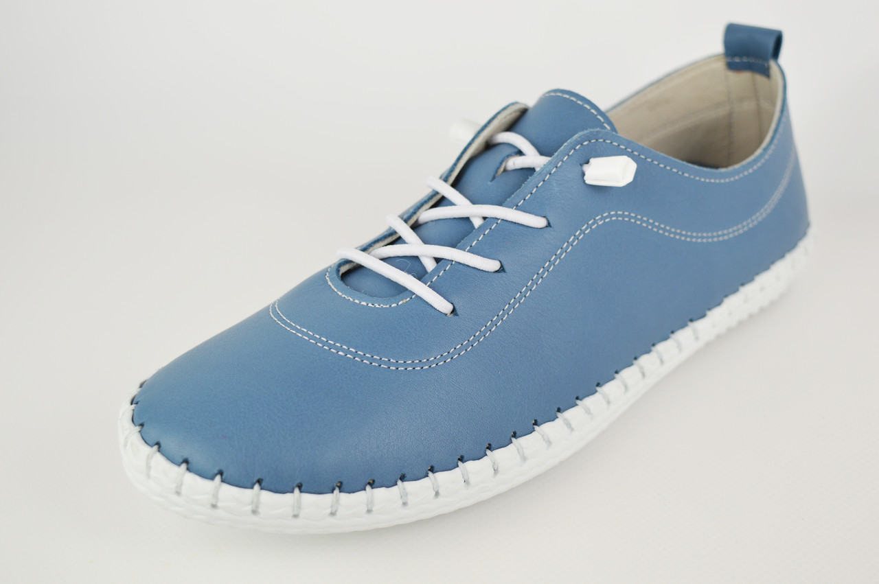 Шкіряні мокасини Evromoda 007115 39 Блакитний 36