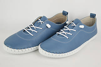 Шкіряні мокасини Evromoda 007115 39 Блакитний 36, фото 2