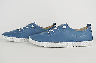 Шкіряні мокасини Evromoda 007115 39 Блакитний 36, фото 3