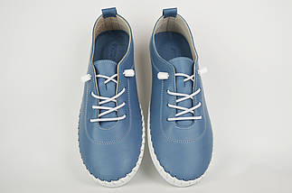 Шкіряні мокасини Evromoda 007115 39 Блакитний 36, фото 4