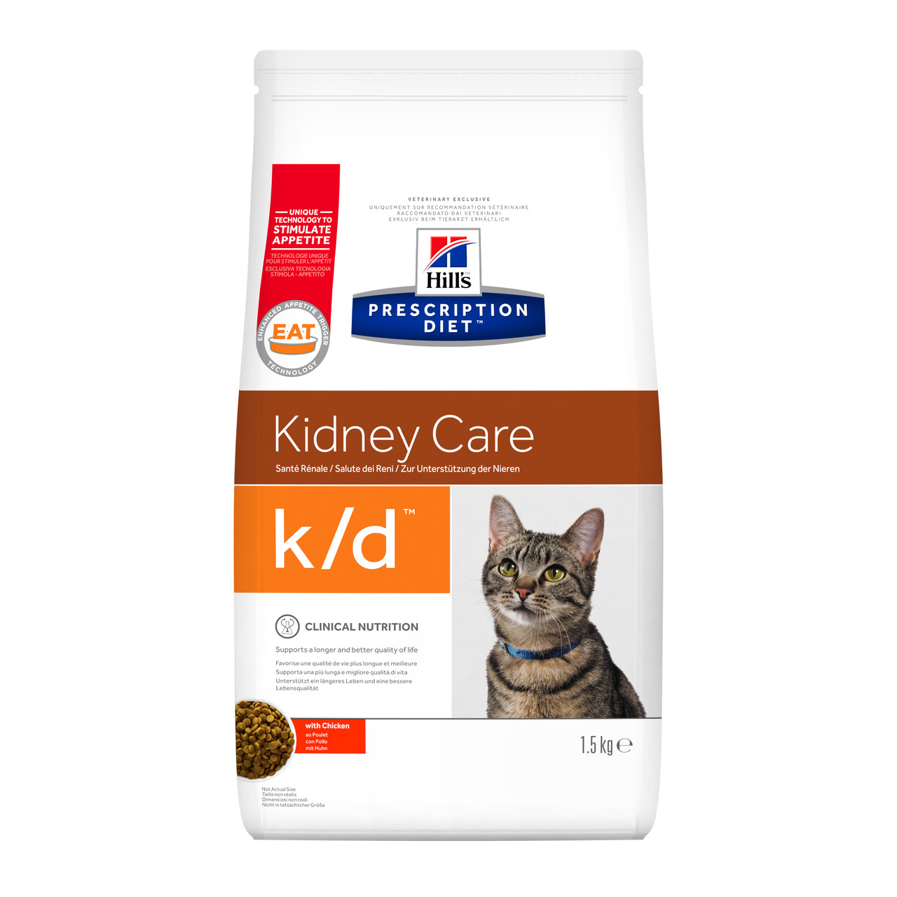Сухий лікувальний корм Hill's PD FELINE k/d для кішок при нирковій та серцевій недостатності, 1,5 кг