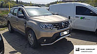 Защита переднего бампера  (одинарная нержавеющая труба - одинарный ус) Renault Duster (18+)