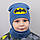 Дитяча шапка з хомутом КАНТА "Batman" розмір 52-56 синій (OC-178), фото 2