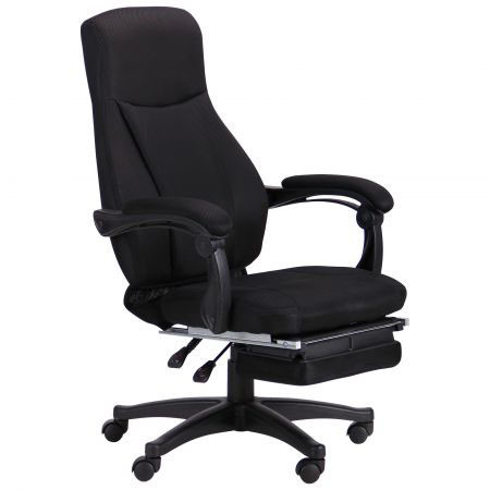 Компьютерное кресло черное tilt Smart на колесах с подлокотниками и выдвижной подставкой для ног AMF - фото 8 - id-p1381198922