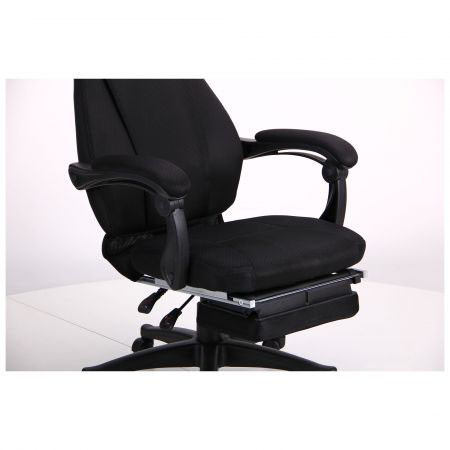 Компьютерное кресло черное tilt Smart на колесах с подлокотниками и выдвижной подставкой для ног AMF - фото 3 - id-p1381198922
