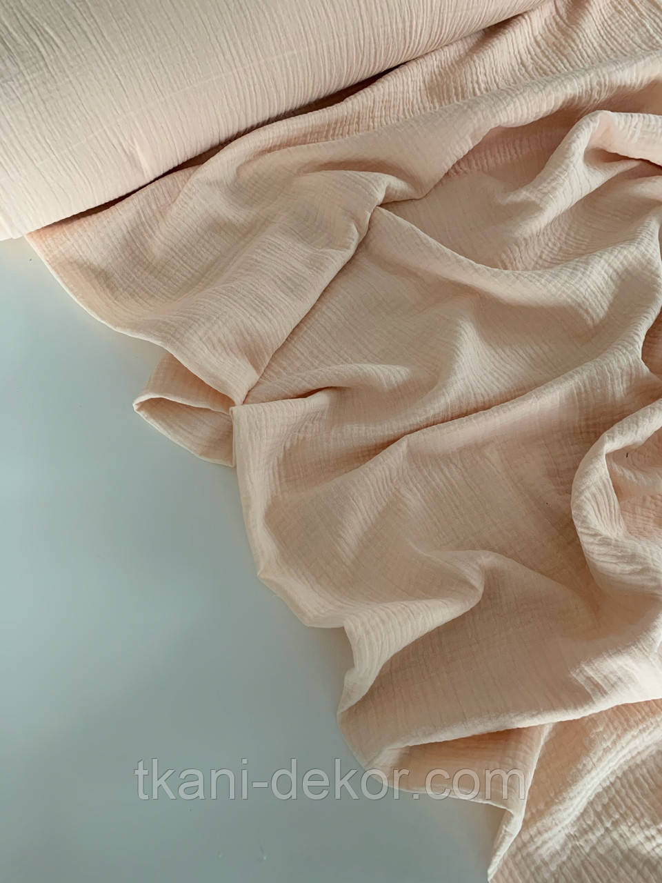 Муслін (бавовняна тканина) жатка беж однотон (0,55*1,35 м), фото 1