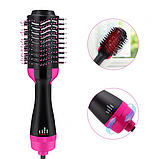 Фен щітка One Step Hair Dryer and Styler 3в1  ⁇  Cтайлер для укладання волосся One Step 3в1 ⁇  Гребінець із феном чорна, фото 6
