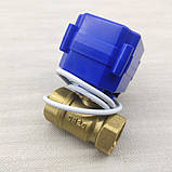 Кран кульовий з електроприводом нормально-відкритий DN20 9 — 24 вольти, фото 2