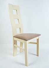 Стілець обідній дерев'яний для вітальні, їдальні, кухні колір білий/слонова кістка К-124  OLB, фото 2