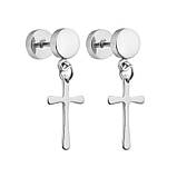 Сережки Spikes хрести з хрестиком із сталі сережки-штанги чоловічі 1шт, фото 3