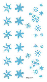 Флеш Тату. 11*6 См. Тимчасова, Перевідна. Набір, Merry Christman, Новий Рік, Сніжинки, Rc-337 (S), Кольорові