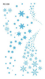 Флеш Тату. 11*6 См. Тимчасова, Перевідна. Набір, Merry Christman, New Rear, Сніжинки, Rc-338 (S), Кольорові