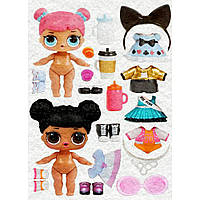 Фетр із малюнком принтом "Кукла ЛОЛ з одягом" ЛОЛ015