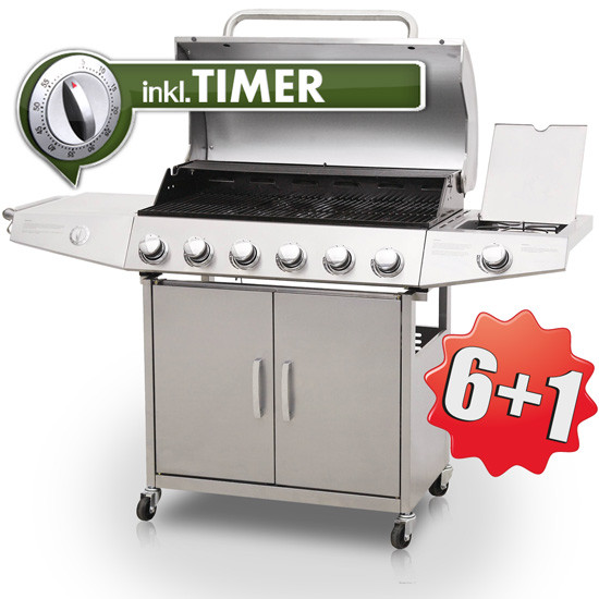 Газовий гриль Broil-master BBQ 6+1 Silver
