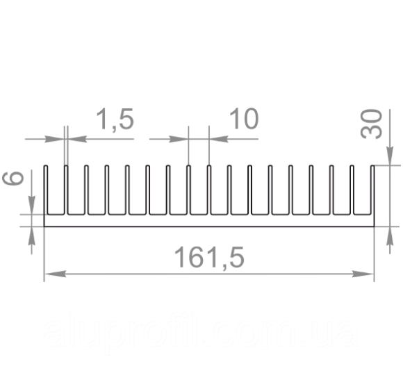 Алюминиевый профиль радиаторный 161,5х30 Б/П - Алюминиевый радиаторный профиль - фото 2 - id-p1381237284