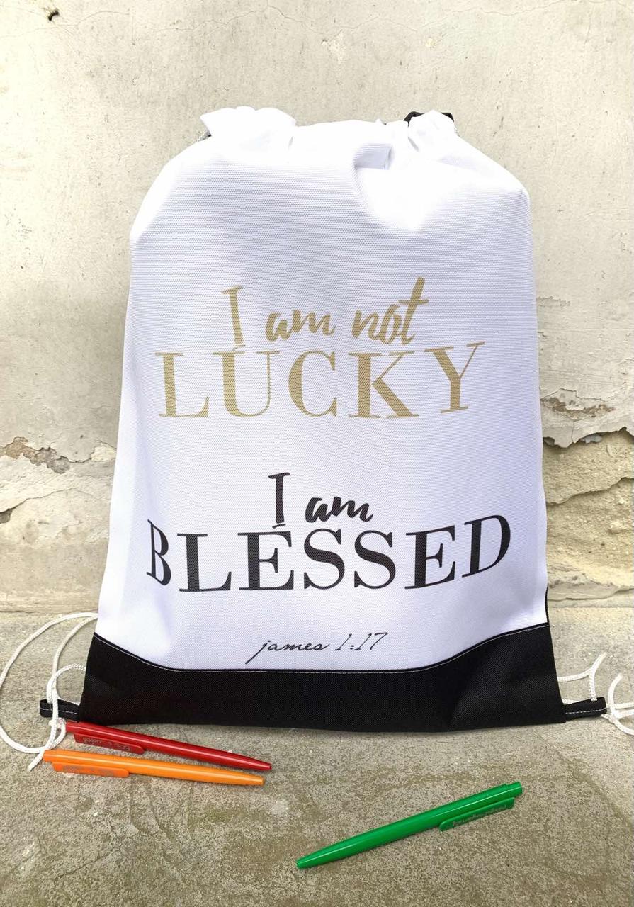 Рюкзак "I am not lucky, I am blessed" (малий)