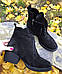 Ботильйони черевики жіночі демісезонні осінні шкіряні чорні бежеві на товстому каблуці від виробника, фото 9