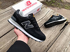 Чоловічі кросівки New Balance 574 Black White чорні з білим, фото 4