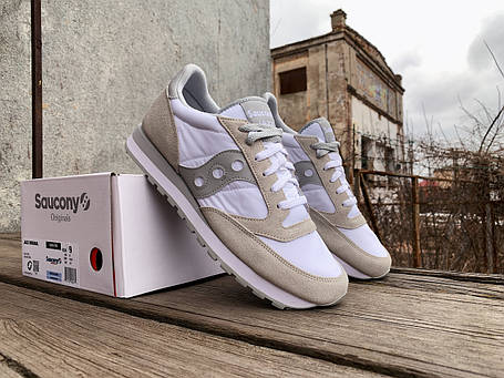Чоловічі кросівки Saucony Jazz Original 2044-396s White Grey білі з сірим Оригінал, фото 1