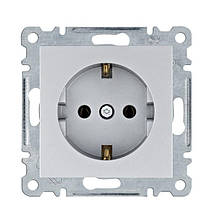Розетка із заземленням (сріблястий) Hager Lumina