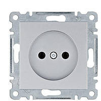 Розетка без заземлення (сріблястий) Hager Lumina