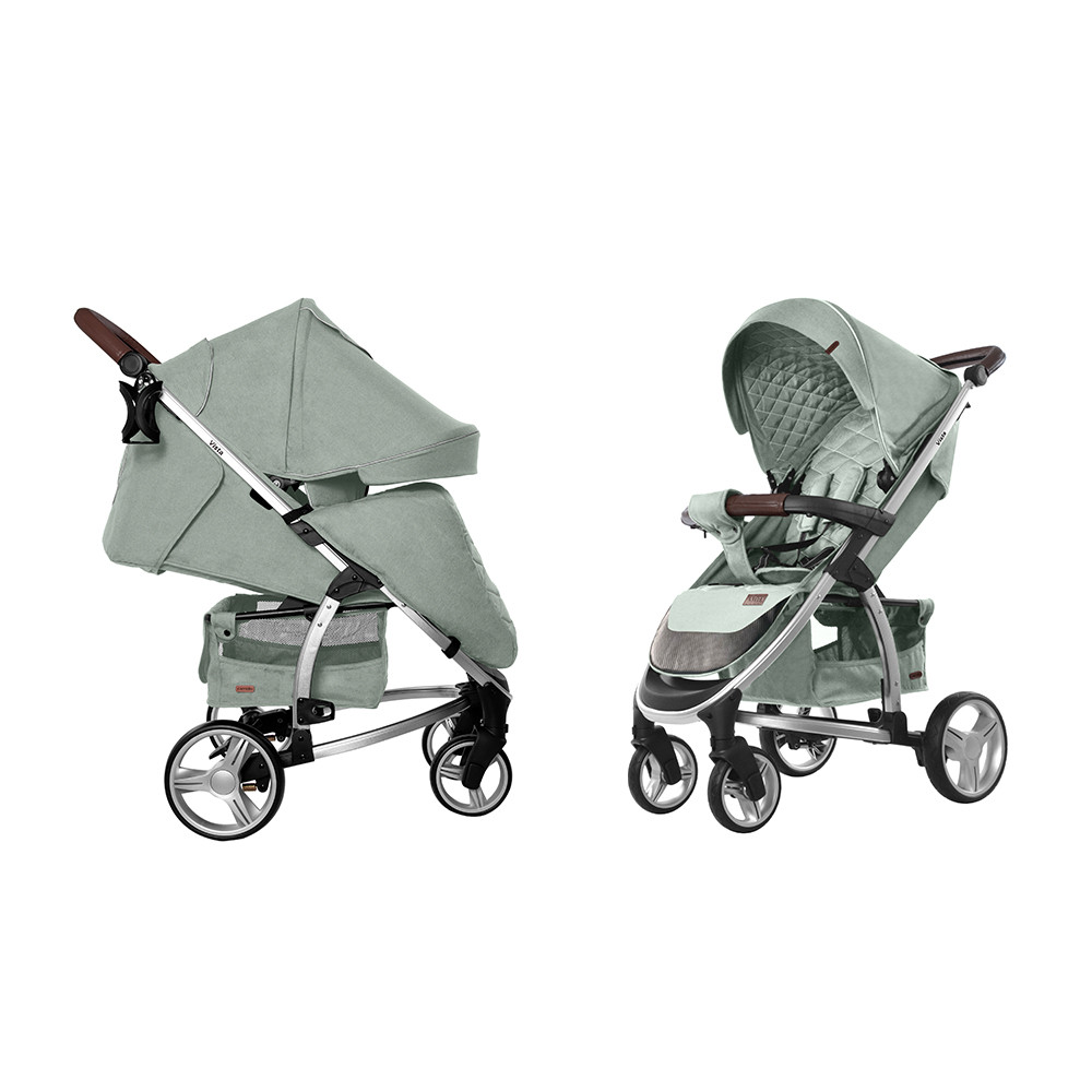 Коляска прогулочная CARRELLO Vista CRL-8505 тканина льон Olive Green