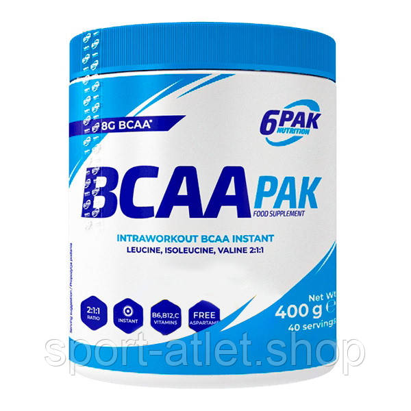 Амінокислота BCAA 6PAK Nutrition BCAA Pak, 400 грам Апельсин-ківі