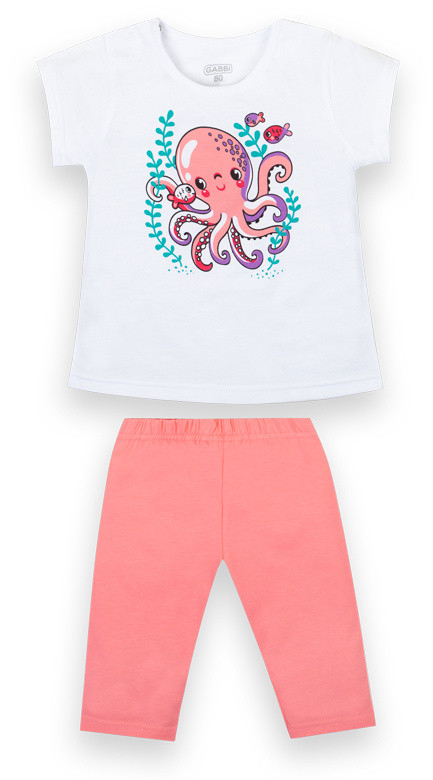 Костюм (футболка та штани) літній для дівчинки GABBI KS-21-5 Моя принцеса Рожевий на зріст 74 (12623)