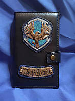 Авторський гаманець з натуральної шкіри ручної роботи з ім'ям на замовлення "Когтевран"