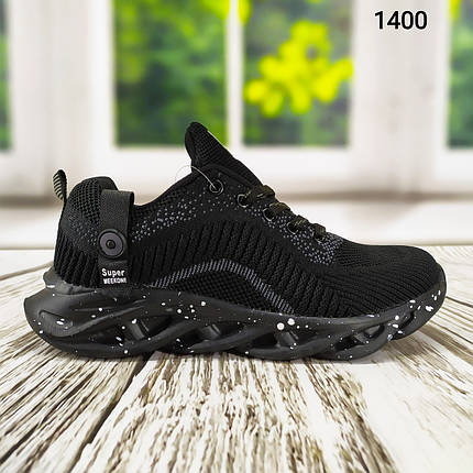 Чорні підліткові текстильні кросівки Meekone, фото 1